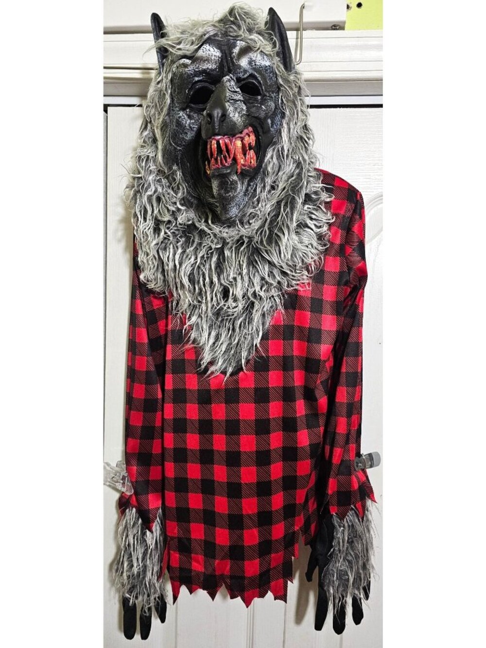 Hungry Howler Werewolf Costume Boys 4-6 Halloween Faux Fur Mask Gloves Top Kids